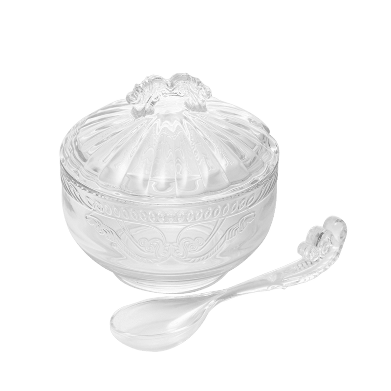 Açucareiro de Cristal Ecológico com Colher Imperial - DoceLar Loja